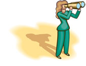 woman with binoculars